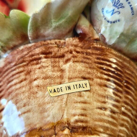 Vintage Capodimonte Ceramic Floral Basket – Italy - Picture 2 of 12